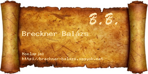 Breckner Balázs névjegykártya